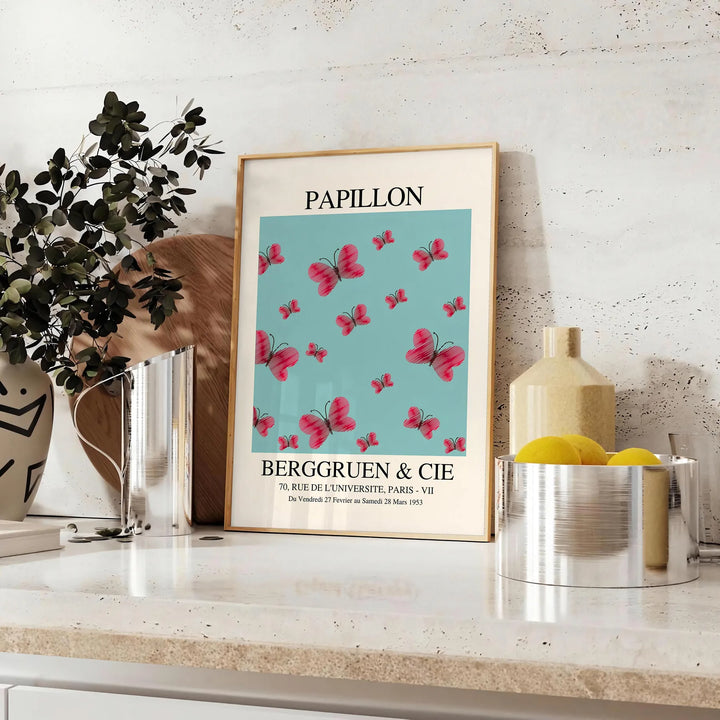 Papillon Maximalist Poster Travel Poster High Quality Frame Premium Print Home Decor Color