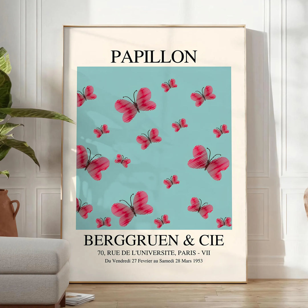 Papillon Maximalist Poster Travel Poster High Quality Frame Premium Print Home Decor Color