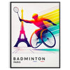 energy Para Badminton Paris 2024 event exclusive Olympics prints vibrant poster perfect wall art gift sports enthusiasts sizes A4 cm A0 artwork today
