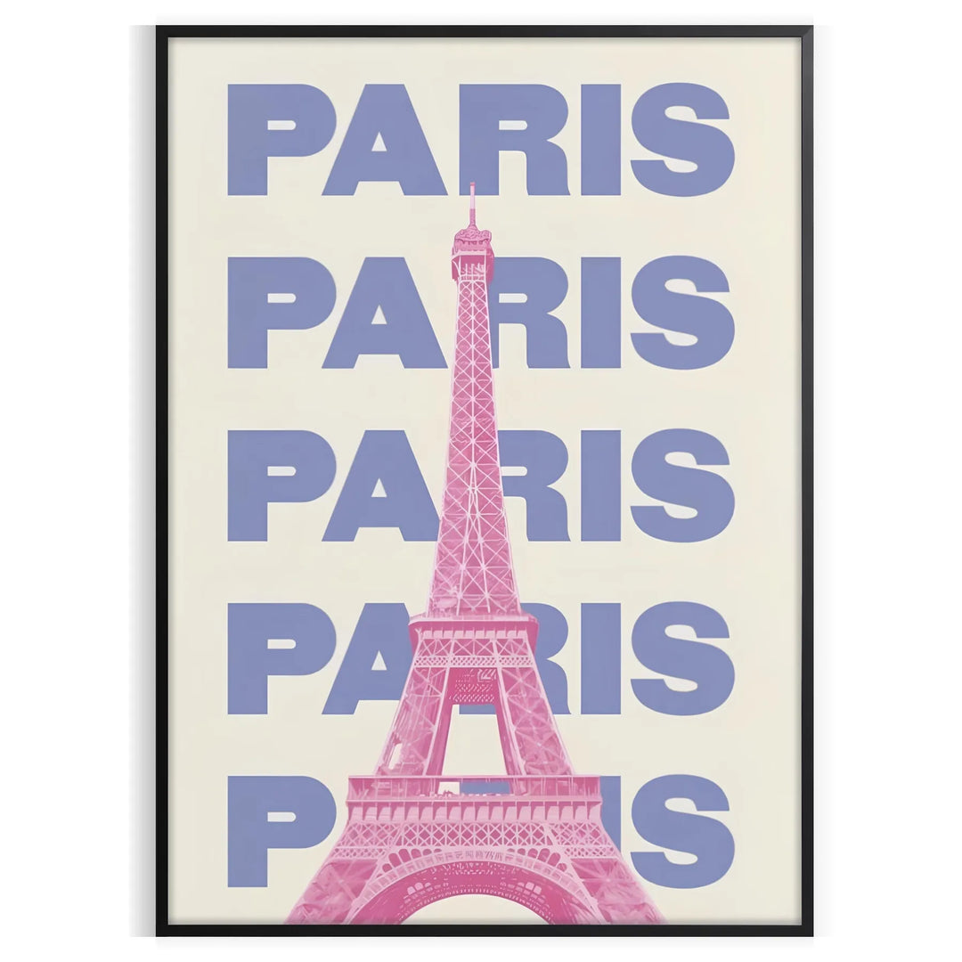 Paris Graphic Wall Art Travel Poster High Quality Frame Premium Print Home Decor Color