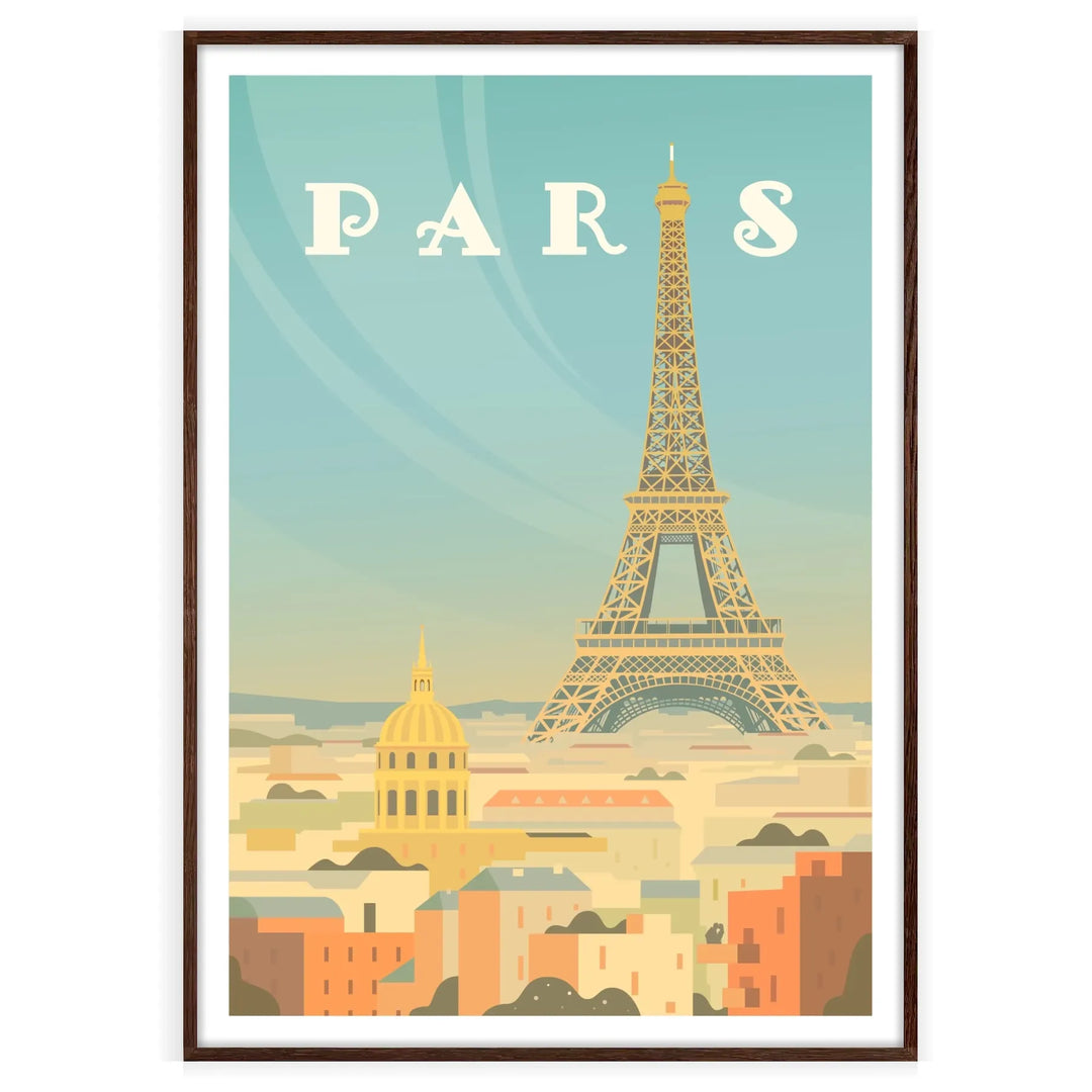 Affiche de voyage imprimée Paris