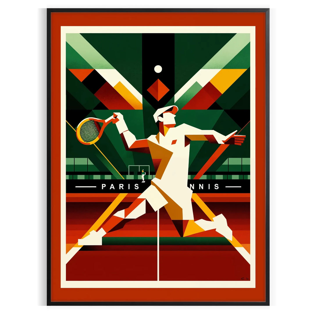 Paris Tennis 7 Poster Travel Poster High Quality Frame Premium Print Home Decor Color