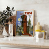 space stunning Paris Fly TWA travel poster vibrant black green hues wall art unique gift captivating artwork timeless allure unframed options