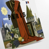 space stunning Paris Fly TWA travel poster vibrant black green hues wall art unique gift captivating artwork timeless allure unframed options