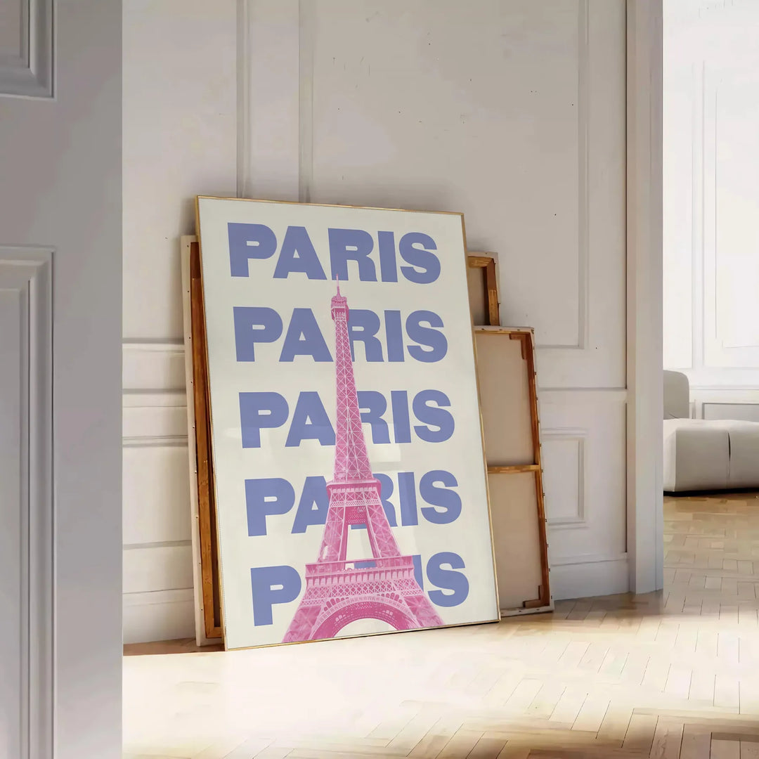 Paris Graphic Wall Art Travel Poster High Quality Frame Premium Print Home Decor Color