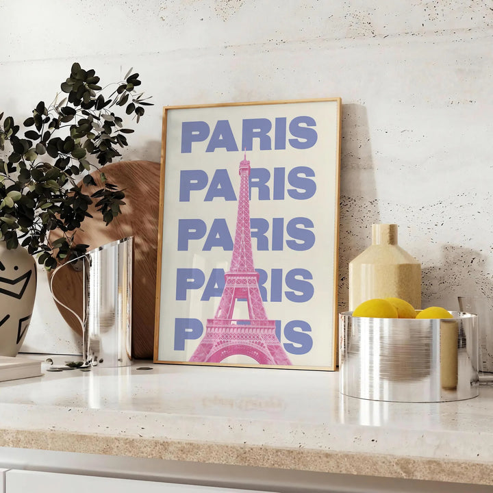 Paris Graphic Wall Art Travel Poster High Quality Frame Premium Print Home Decor Color