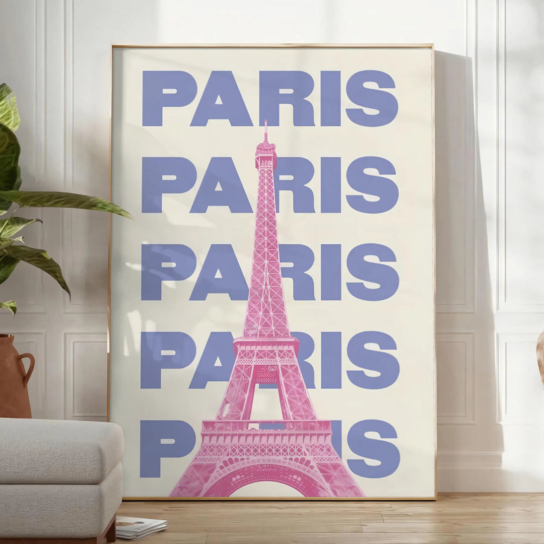 Paris Graphic Wall Art Travel Poster High Quality Frame Premium Print Home Decor Color