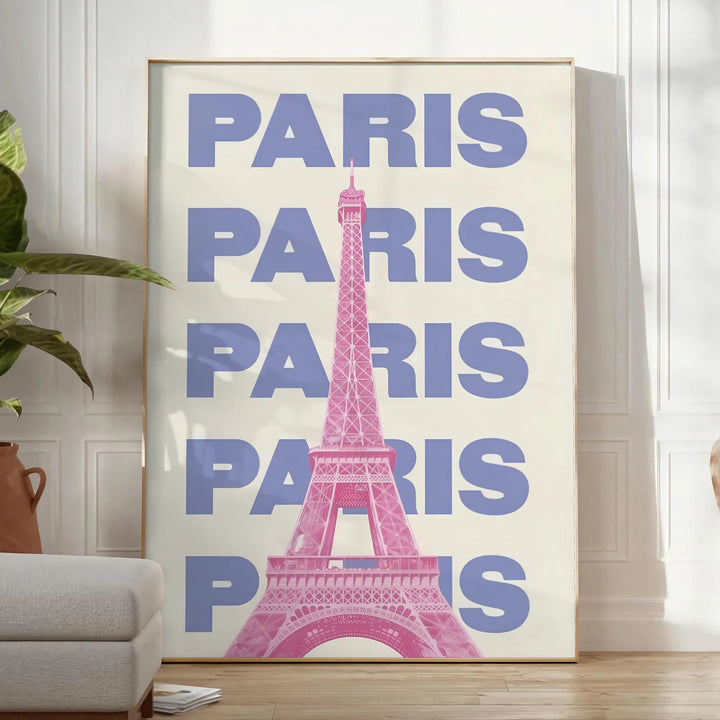 Paris Graphic Wall Art Travel Poster High Quality Frame Premium Print Home Decor Color