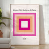 space Paris Museum Graphic Art poster black orange hues enthusiasts captivating wall unique gift sizes A4 cm A0 decor today