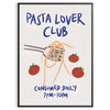 kitchen decor Pasta Lover Club poster charming blue white design wall art culinary enthusiast artwork ideal gift foodies standalone print style preferences