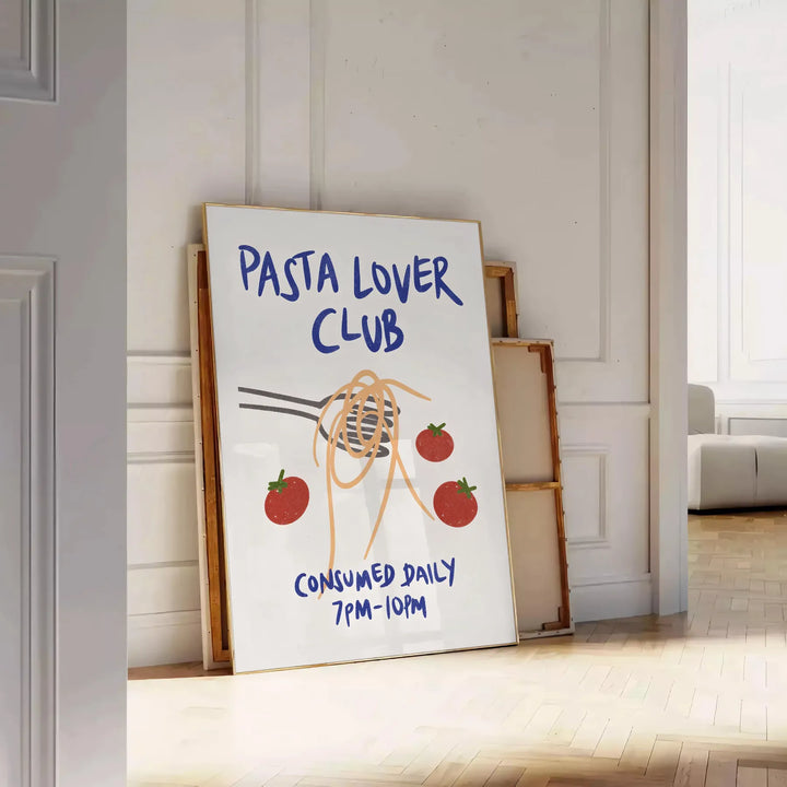 Pasta Lover Club Kitchen Poster Travel Poster High Quality Frame Premium Print Home Decor Color