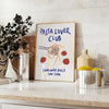 kitchen decor Pasta Lover Club poster charming blue white design wall art culinary enthusiast artwork ideal gift foodies standalone print style preferences