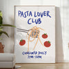 kitchen decor Pasta Lover Club poster charming blue white design wall art culinary enthusiast artwork ideal gift foodies standalone print style preferences