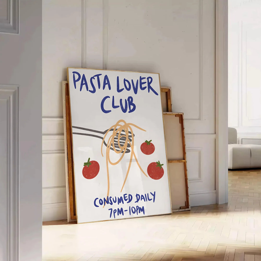 Pasta Lover Club Kitchen Print Travel Poster High Quality Frame Premium Print Home Decor Color