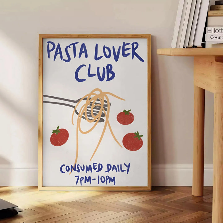 Pasta Lover Club Kitchen Print Travel Poster High Quality Frame Premium Print Home Decor Color