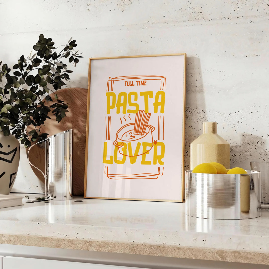 Pasta Lover Kitchen Print Travel Poster High Quality Frame Premium Print Home Decor Color