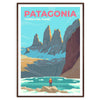Patagonia stunning travel poster earthy brown gray tones wall art gift artwork wild beauty decor sizes A4 cm A0