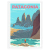 Patagonia stunning travel poster earthy brown gray tones wall art gift artwork wild beauty decor sizes A4 cm A0