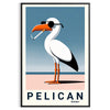 space vibrant pelican poster stunning shades orange white wall art thoughtful gift unique addition collection unframed options artwork decor
