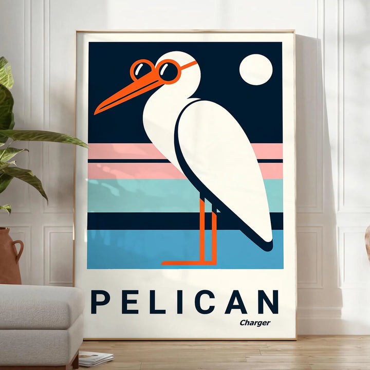 Pelican Print 1 Travel Poster High Quality Frame Premium Print Home Decor Color