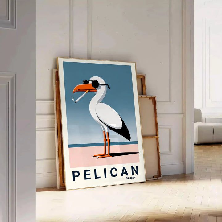 Pelican Print Travel Poster High Quality Frame Premium Print Home Decor Color