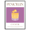 art affiche Cocktail Pénicilline gris orange cadeau parfait amateurs design unique formats A4 30×40 60×80 cm A0