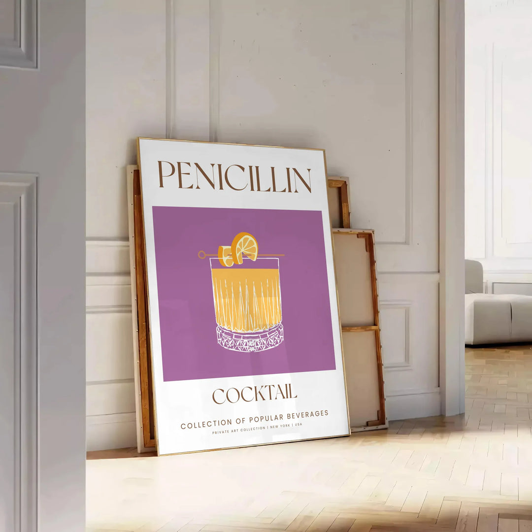 Penicillin Cocktail Art Travel Poster High Quality Frame Premium Print Home Decor Color