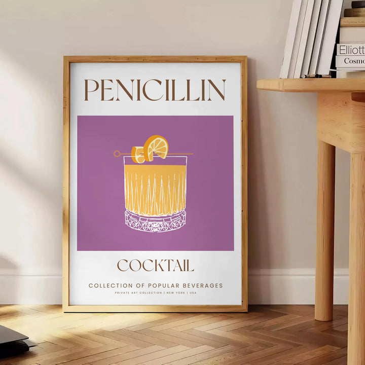 Penicillin Cocktail Art Travel Poster High Quality Frame Premium Print Home Decor Color