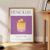 art affiche Cocktail Pénicilline gris orange cadeau parfait amateurs design unique formats A4 30×40 60×80 cm A0