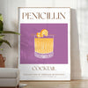 art affiche Cocktail Pénicilline gris orange cadeau parfait amateurs design unique formats A4 30×40 60×80 cm A0