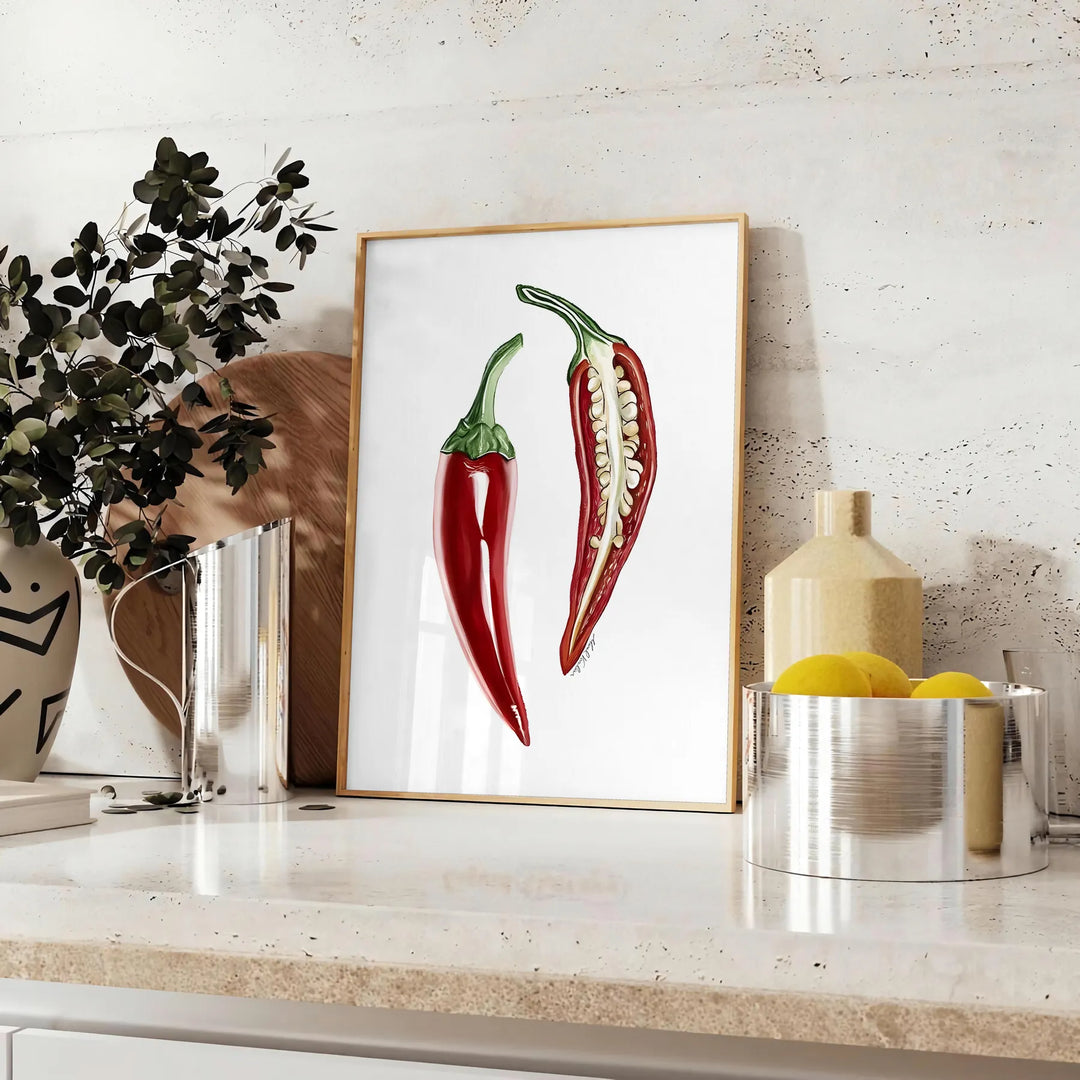 Pepper Kitchen Art Print Travel Poster High Quality Frame Premium Print Home Decor Color