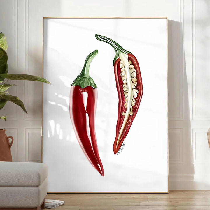 Pepper Kitchen Art Print Travel Poster High Quality Frame Premium Print Home Decor Color