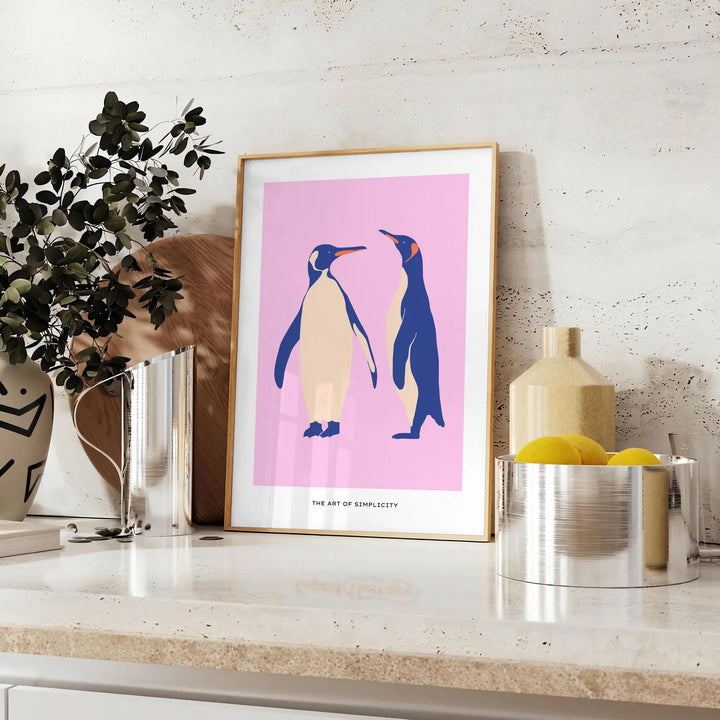 Pingouin Animal Wall Print Travel Poster High Quality Frame Premium Print Home Decor Color