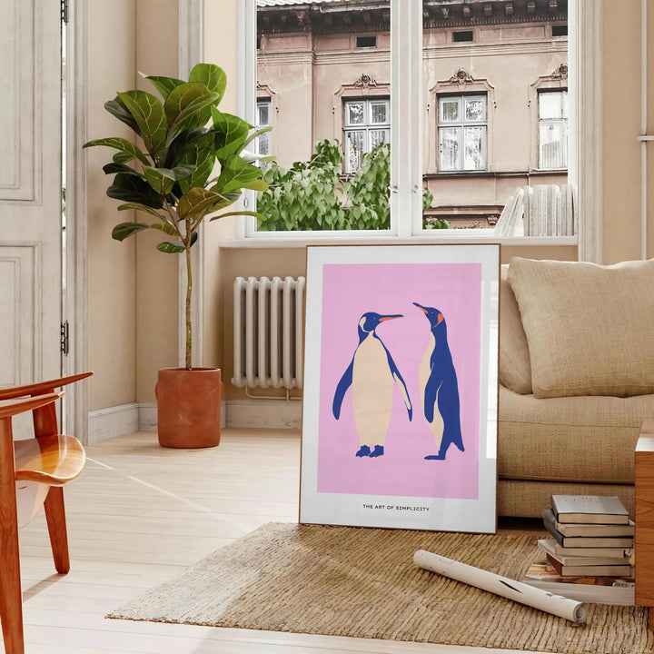 Pingouin Animal Wall Print Travel Poster High Quality Frame Premium Print Home Decor Color