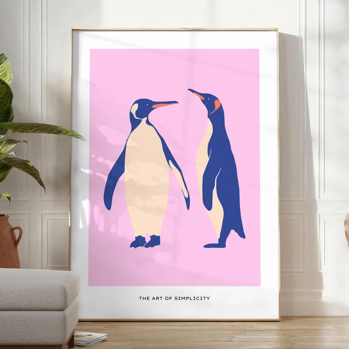 Pingouin Animal Wall Print Travel Poster High Quality Frame Premium Print Home Decor Color