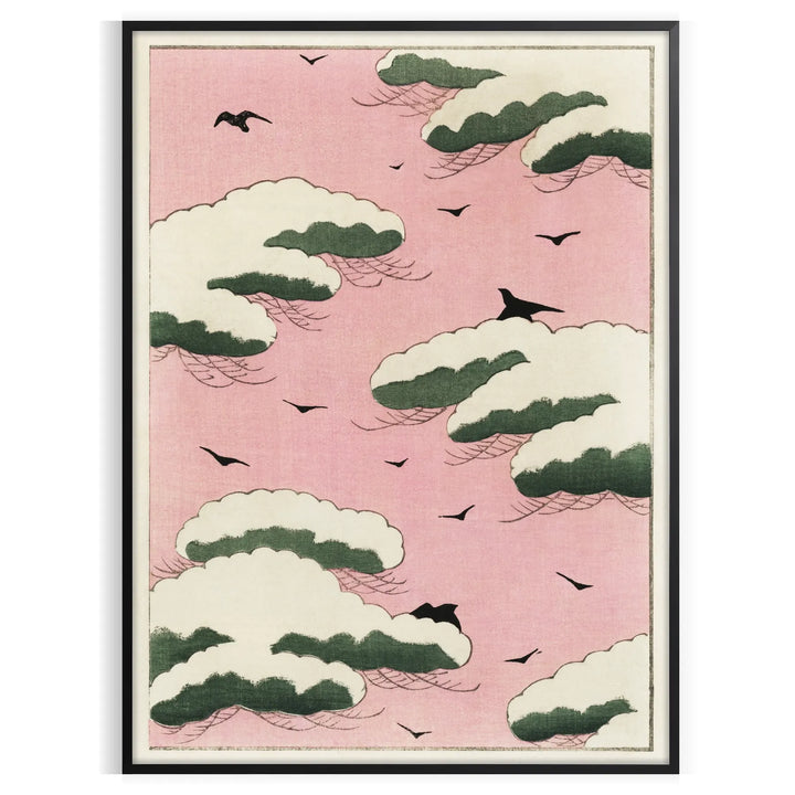 Pink Sky By Watanabe Seitei Japan Poster Travel Poster High Quality Frame Premium Print Home Decor Color