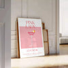 Affiche vibrante thème cocktail Pink Lady nuances éclatantes orange rose cadeau idéal amateurs mixologie intérieur préférences