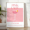 Affiche vibrante thème cocktail Pink Lady nuances éclatantes orange rose cadeau idéal amateurs mixologie intérieur préférences