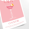 Affiche vibrante thème cocktail Pink Lady nuances éclatantes orange rose cadeau idéal amateurs mixologie intérieur préférences