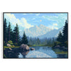 stunning pixel art poster black blue hues perfect unique touch space eye wall ideal gift lovers striking centerpiece home sizes A4 cm A0