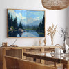 stunning pixel art poster black blue hues perfect unique touch space eye wall ideal gift lovers striking centerpiece home sizes A4 cm A0