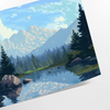 stunning pixel art poster black blue hues perfect unique touch space eye wall ideal gift lovers striking centerpiece home sizes A4 cm A0