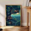 space captivating pixel art poster vibrant shades green gray wall room unique print inspiring gift lovers decor favorite display option