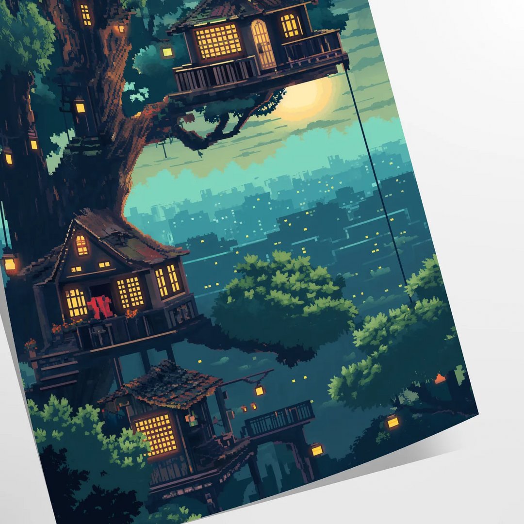 Pixel Art Poster Travel Poster High Quality Frame Premium Print Home Decor Color