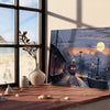 space captivating pixel art poster stunning gray blue color palette unique wall thoughtful gift lover sizes A4 inches A0
