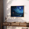 space captivating pixel art poster vibrant shades blue unique wall thoughtful gift print digital charm room decor today standalone piece
