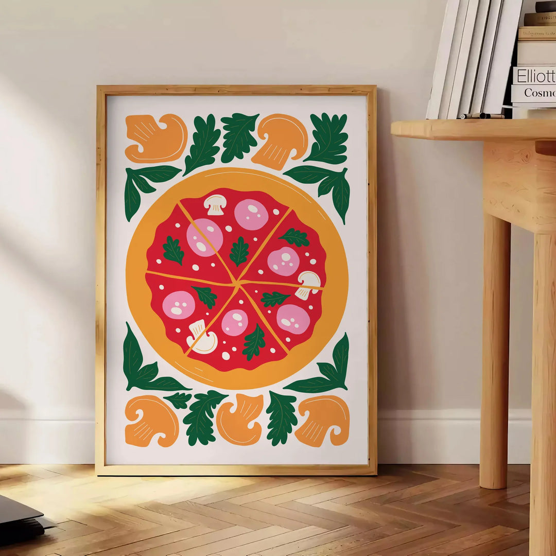 Pizza Kitchen Art Travel Poster High Quality Frame Premium Print Home Decor Color