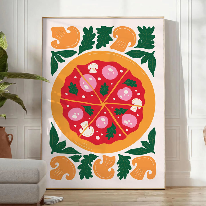 Pizza Kitchen Art Travel Poster High Quality Frame Premium Print Home Decor Color