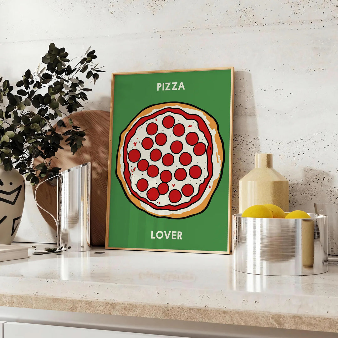 Pizza Kitchen Print Travel Poster High Quality Frame Premium Print Home Decor Color