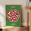 kitchen décor vibrant Pizza Poster eye black green design perfect food enthusiasts wall art unique gift artwork savory touch space framed frameless versions